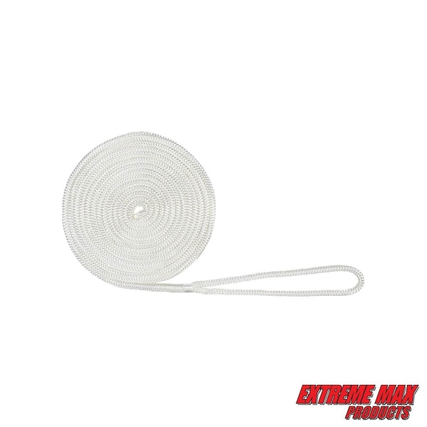Extreme Max Extreme Max 3006.2951 BoatTector Double Braid Nylon Dock Line - 1/2" x 20', White 3006.2951 - main